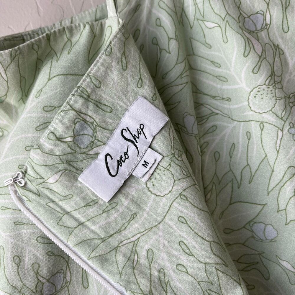 Coco Shop Nicole Dress Breadfruit Sage Green Cotton Sleeveless Maxi Dress Size M - Picture 6 of 12